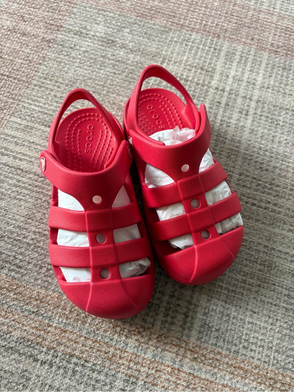 CROCS Kids size 10 Red Fisherman Sandals